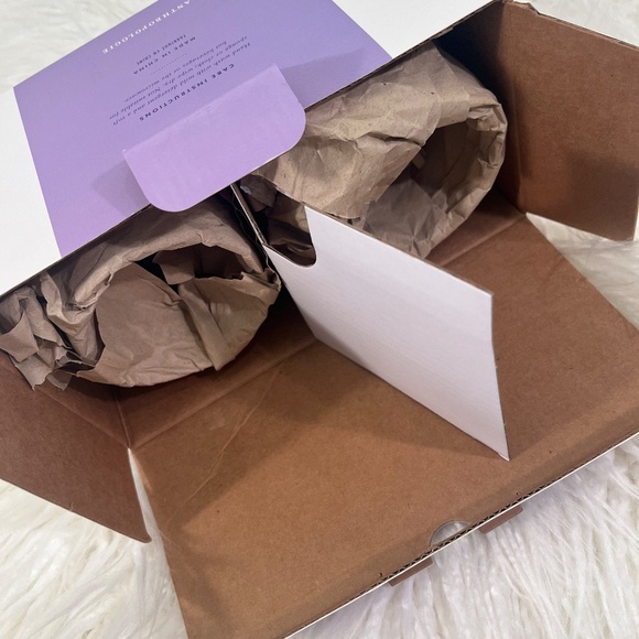 Anthropologie "Set of Morgan Stemless wine glasses in Lilac" New in Box NWT - Picture 5 of 11